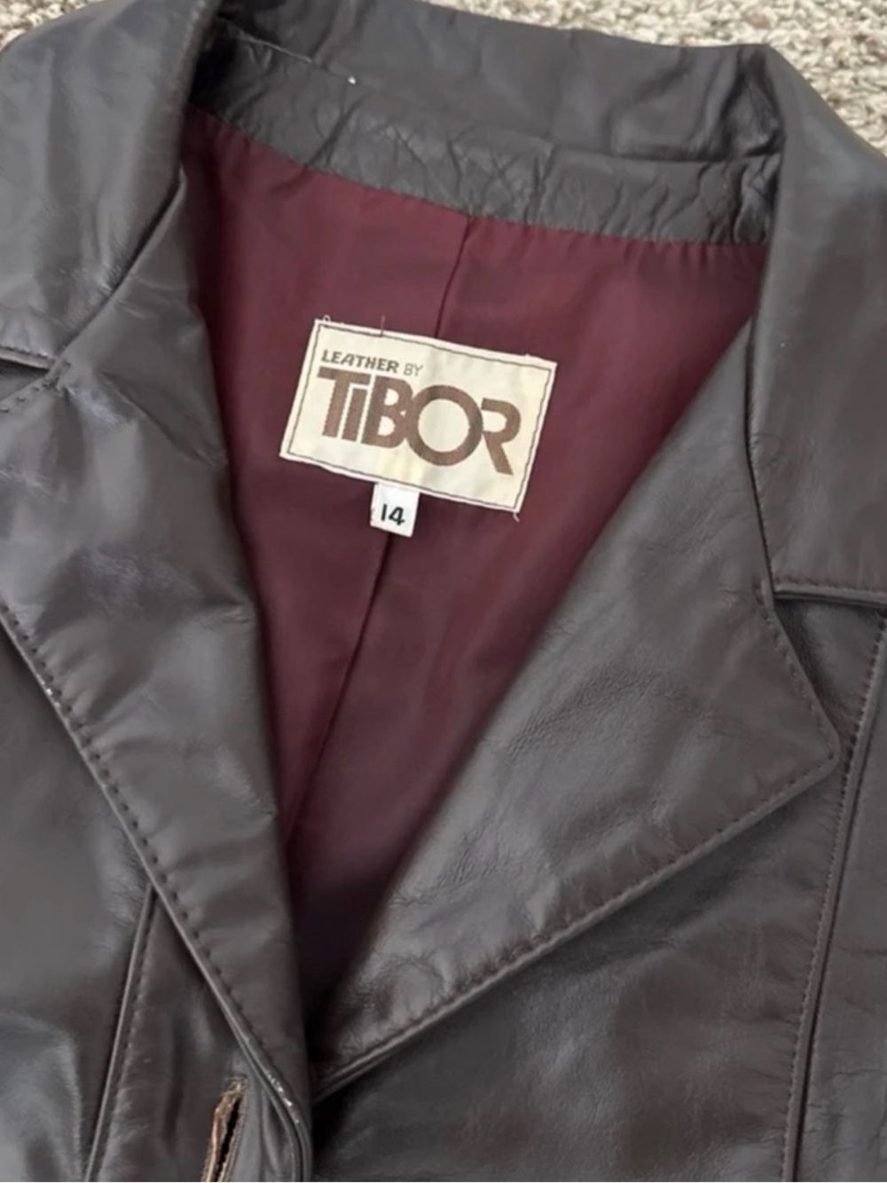 Vintage 70s Nappa Leather TIBOR Long Trench Coat Brown Leather Jacket - Picture 7 of 10